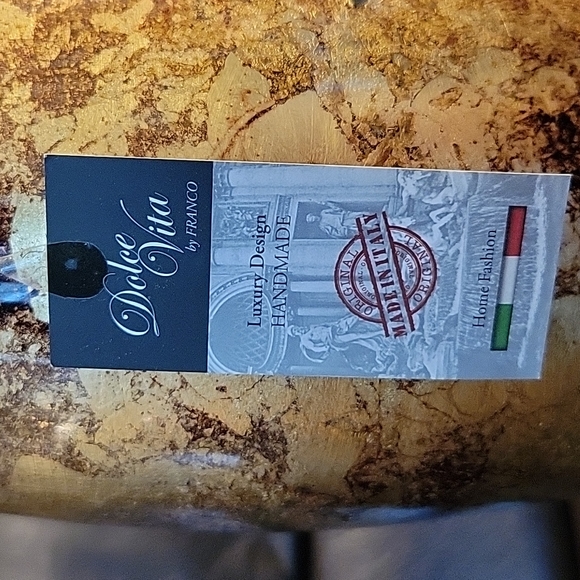 Glass Vase with golden folios attached inside handmade in Italy Franco Cristalle - Picture 3 of 6